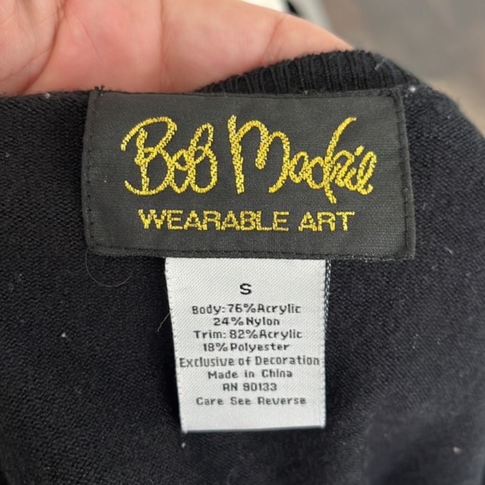 Bob Mackie wearable art vintage cardigan - Picture 5 of 5